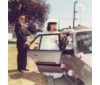 Getting prepared for the wedding with his eldest daughter Irene - 1985.